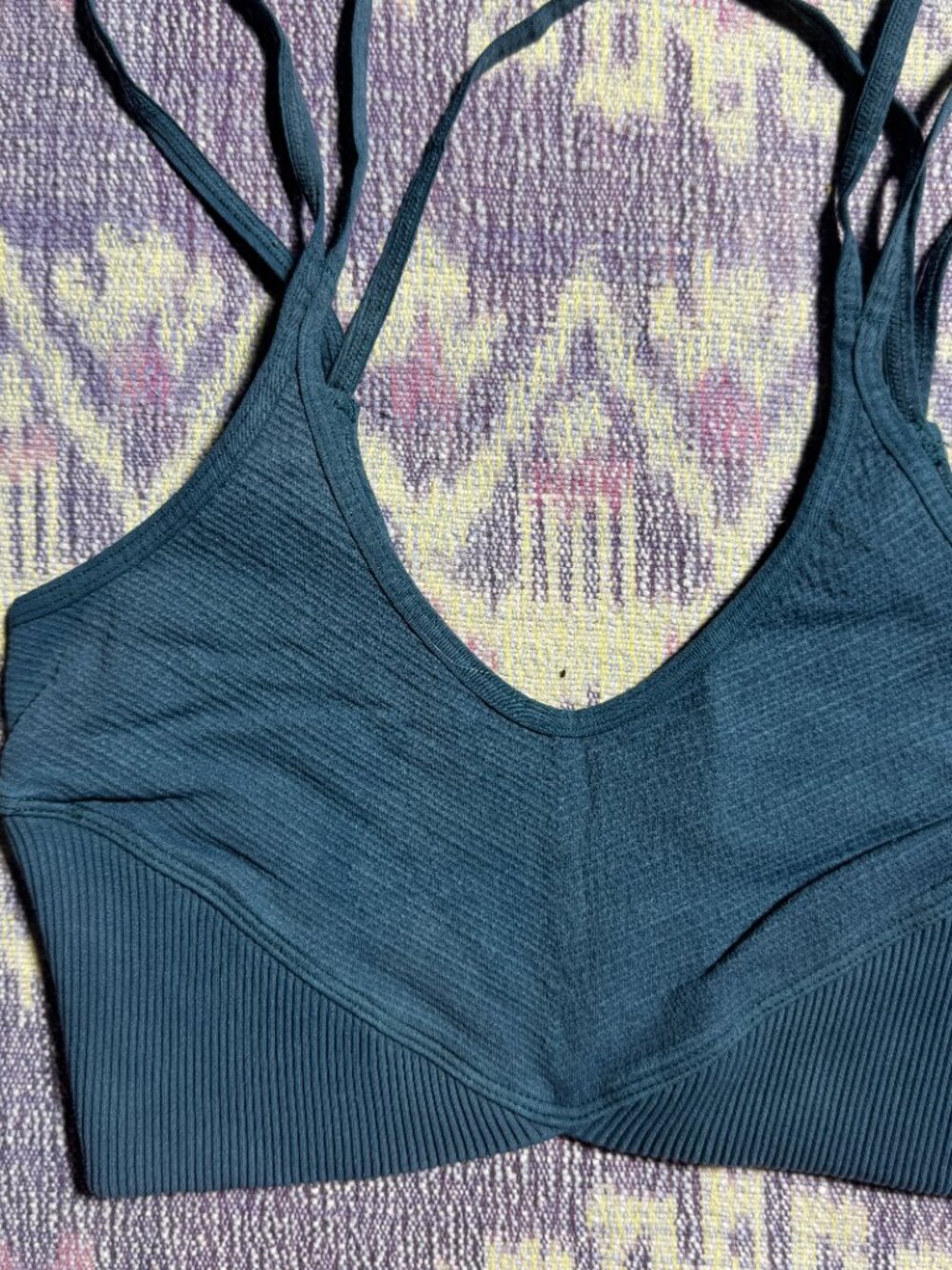 FP Movement Free People Teal Blue Good Karma Bralette Womens Size OS - Picture 4 of 7